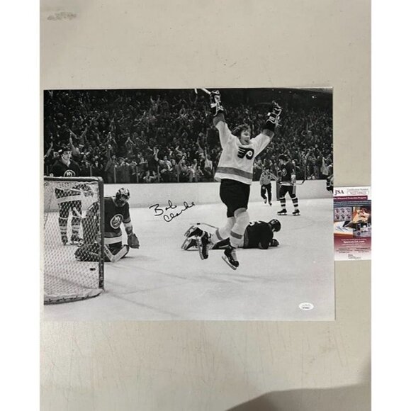 Bob Clarke signed autographed NY Islanders Celebration 16x20 Photo JSA - Picture 1 of 3